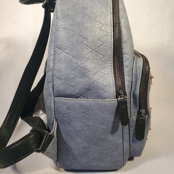 Blue and Gold Stars Backpack Purse - Picture 4 of 5